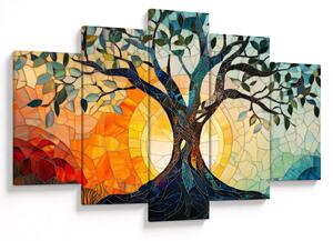 Kép – Mozaik – nap és fa I. (150x105 cm)
