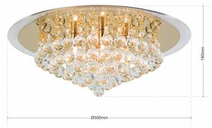 GLORIA modern kristály mennyezeti lámpa, 50cm, arany