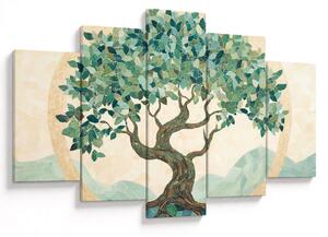 Kép – Elegáns mozaik fával (150x105 cm)