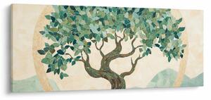 Kép – Elegáns mozaik fával (120x50 cm)