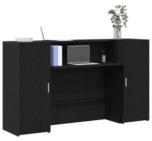 Fekete tölgyfa recepciósasztal 180 x 50 x 103,5 cm