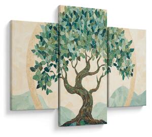 Kép – Elegáns mozaik fával (90x60 cm)