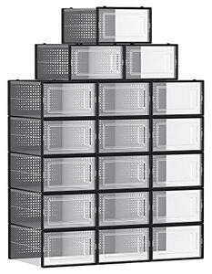 Műanyag cipőtároló, Songmics, fekete, 33.5×23.2×14.3 cm