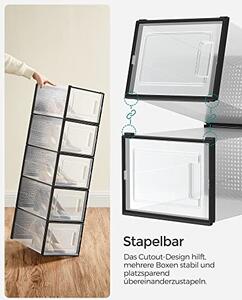 Műanyag cipőtároló, Songmics, fekete, 35.0 x 25.2 x 19.0 cm