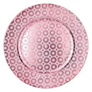 Pinky polipropilén tányér háromféle mintával rózsaszín 33cm