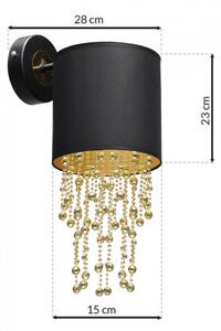 Milagro ALMERIA fekete fali lámpa (MLP6438) 1xE27 + ajándék LED izzók