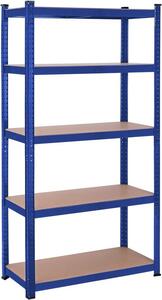 Polc 5 szintes, Songmics, 40 x 90 x 180 cm, kék, GLR040Q01