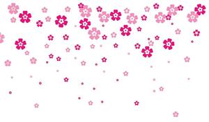 Rózsaszín virágos fali matrica