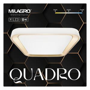 Távirányítós mennyezeti LED lámpa 38W Milagro Quadro Gold 3000-6000K 2680lm (ML7930)