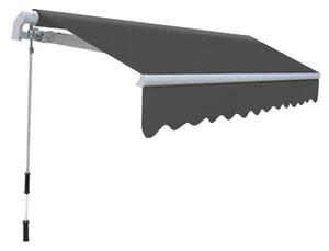 VidaXL kézi működtetésű összecsukható napellenző, antracit, 300 cm