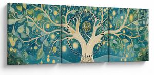 Kép – Mágikus fa spirálokkal (órával) (90x30 cm)