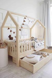 Házikó ágy - Bianco plus gyerekágy ágyneműtartóval natúr 160/80