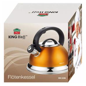 Kinghoff teáskanna, sípszóval - sötét narancssárga - 3L (KH-3246O)