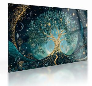 Üveg kép – Életfa az univerzumban (70x50 cm)