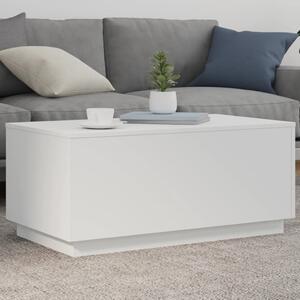 Fehér dohányzóasztal LED-lámpákkal 90x50x40 cm