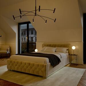 Kárpitozott ágy Nizza 180 x 200 cm, LED világítással bézs színben