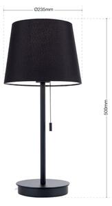 LUDWIG modern,éjjeli asztali lámpa, fekete, USB töltővel