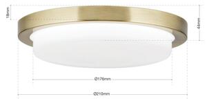 LEROX modern LED mennyezeti lámpa, D.20cm, patina