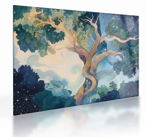Üveg kép – Kozmikus fa (70x50 cm)