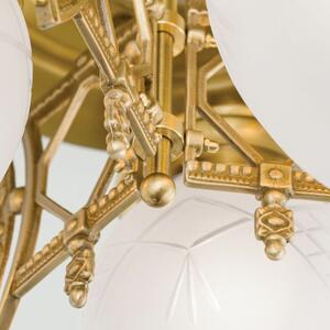 BUDAPEST szecessziós mennyezeti lámpa, hármas, bronz
