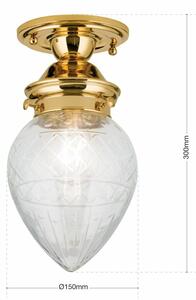 BUDAPEST szecessziós mennyezeti lámpa, egyes, arany