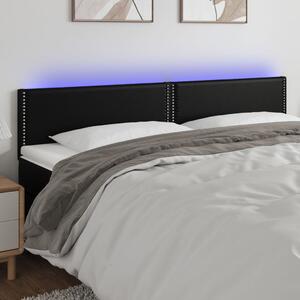 VidaXL fekete műbőr LED-es fejtámla 180 x 5 x 78/88 cm