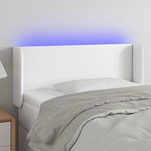 Fehér műbőr LED-es fejtámla 93x16x78/88 cm