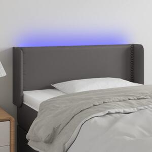 Szürke műbőr LED-es fejtámla 83x16x78/88 cm