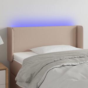 Fekete műbőr LED-es fejtámla 93x16x78/88 cm