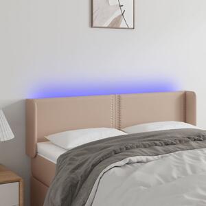 VidaXL cappuccino színű műbőr LED-es fejtámla 147x16x78/88 cm