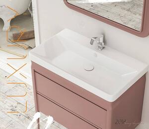 Sanovit Luxury 60 cm széles fali, pultba és bútorba építhető szögletes kerámia mosdó