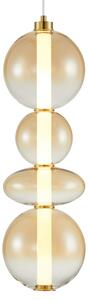 Prémium üveg LED függőlámpa borostyán 36W Milagro Daphne Amber 4619lm 3000K (ML0346)