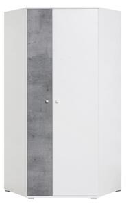 SIGMA ruhásszekrény, 90x190x90, fehér/beton