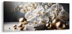 Kép - Orchidea és aranygolyók (120x50 cm)