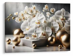 Kép - Orchidea és aranygolyók (70x50 cm)
