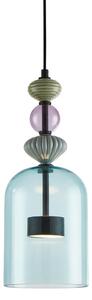 Prémium üveg LED függőlámpa többszínű 12W Milagro Arte Black 1399lm 3000K 16cm (ML0358)