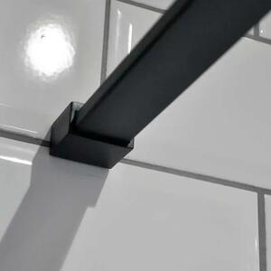 Diplon 90x90 cm fekete egy nyílóajtós szögletes zuhanykabin, 8 mm edzett áttetsző üveggel, 195 cm magas