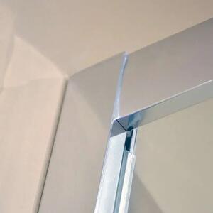 Diplon 100x80 cm aszimmetrikus szögletes két tolóajtós zuhanykabin, 5 mm edzett üveggel, 190 cm magas