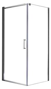Diplon 90x90 cm, egy nyílóajtós szögletes zuhanykabin, 8 mm edzett áttetsző üveggel, 195 cm magas