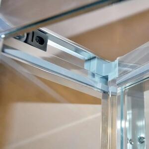 Diplon 80x80 cm szögletes harmonika ajtós zuhanykabin, 6 mm edzett üveggel, 185 cm magas