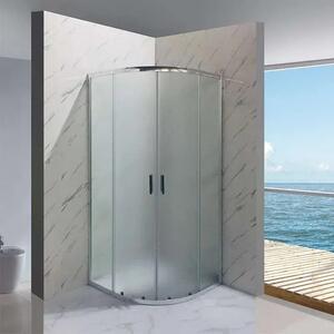 Diplon 90x90 cm íves két tolóajtós zuhanykabin 5 mm edzett matt üveggel, 190 cm magas
