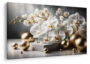 Kép - Orchidea és aranygolyók (90x60 cm)