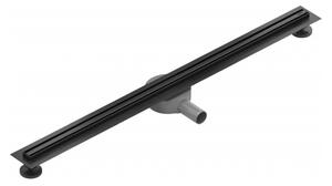 Mexen Flat Slim Black ultravékony rozsdamentes acél komplett fekete zuhanyfolyóka