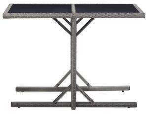 VidaXL antracitszürke polyrattan és üveglapos kerti asztal 110x53x72cm