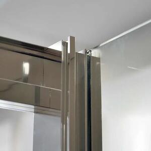 Diplon 100x80 tripla tolóajtós aszimmetrikus zuhanykabin, 5 mm edzett üveggel, 185 cm magas