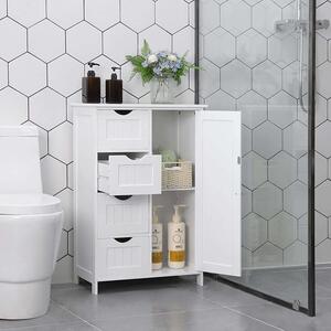 VASAGLE fürdőszobai padlószekrény 55 x 30 x 81 cm, fehér
