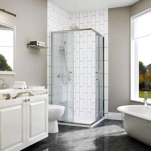 Elio 80x80 cm szögletes két tolóajtós zuhanykabin 6 mm vastag vízlepergető biztonsági üveggel, króm elemekkel, 190 cm magas