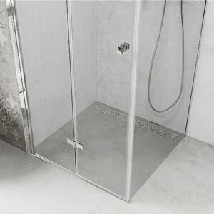 Mexen Lima 80x80 szögletes összecsukható nyílóajtós zuhanykabin 6 mm vastag vízlepergető biztonsági üveggel, krómozott elemekkel, 190 cm magas