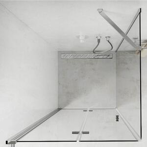 Mexen Lima 100x100 szögletes összecsukható nyílóajtós zuhanykabin 6 mm vastag vízlepergető biztonsági üveggel, krómozott elemekkel, 190 cm magas