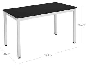 Modern számítógép asztal 120 x 76 x 60 cm fekete-fehér